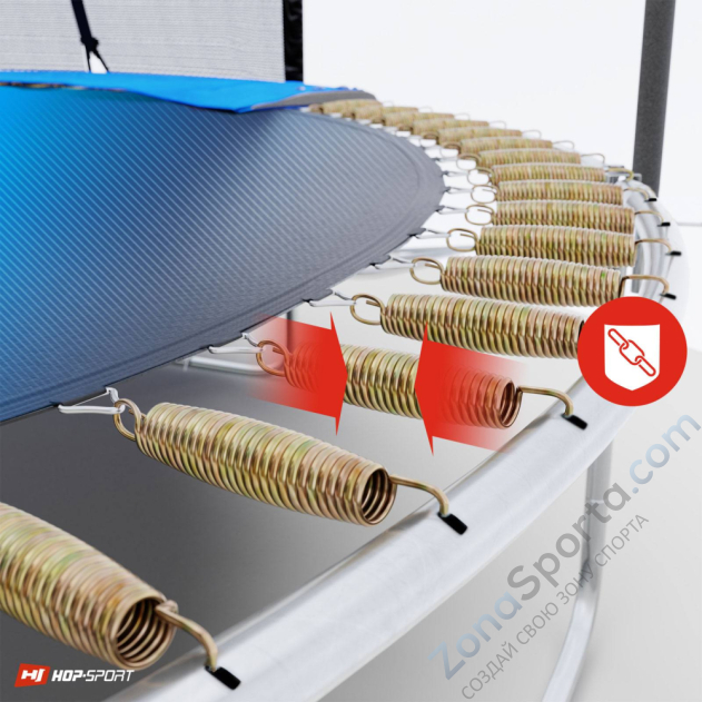 Батут Atlas Sport 312 см - 10ft Basic (3 ноги) с внешней сеткой и лестницей Blue