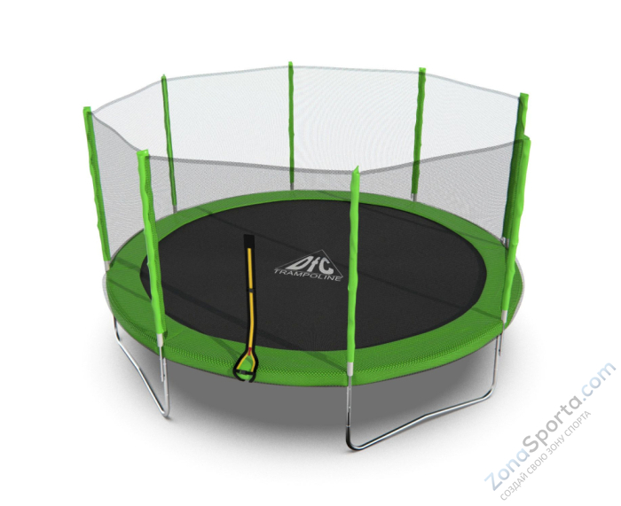 Батут DFC Trampoline Fitness с сеткой 14ft Светло-зелёный