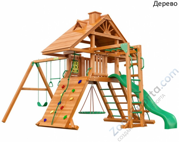 Деревянная детская площадка для дачи Igragrad Крепость Фани с рукоходом (Дерево)