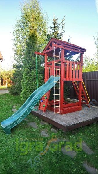 Деревянная детская площадка для дачи Igragrad Панда Фани Tower скалодром