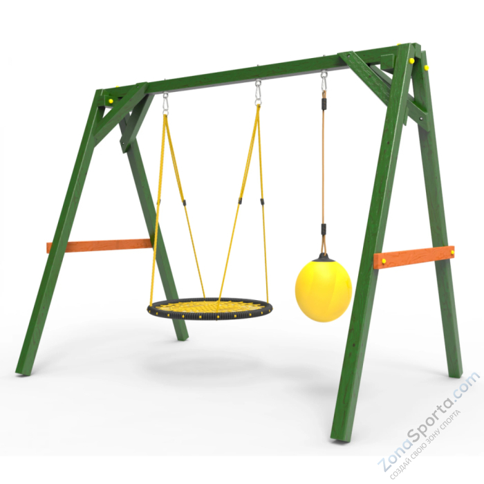 Деревянные качели Пикник 2 Вега (качели гнездо 1м качели drop)