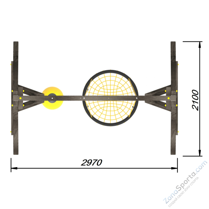 Деревянные качели Пикник 2 Black (качели гнездо 1м качели drop)