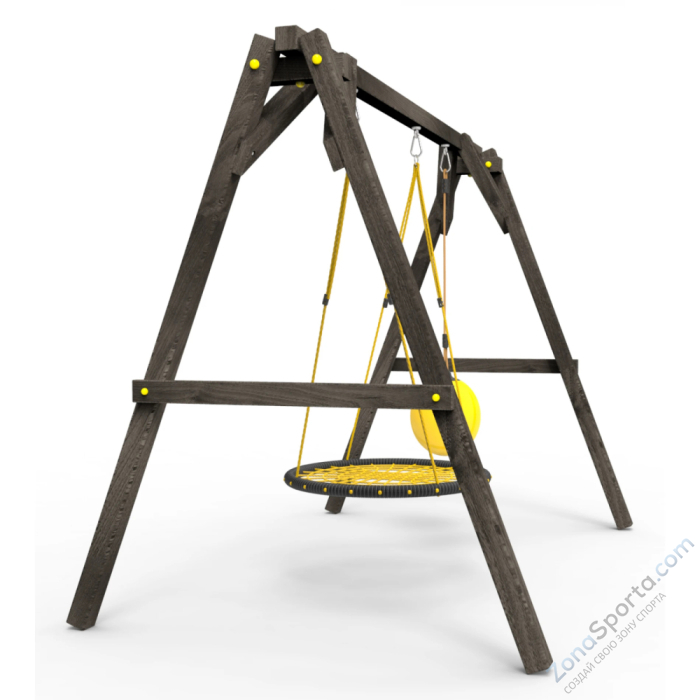 Деревянные качели Пикник 2 Black (качели гнездо 1м качели drop)