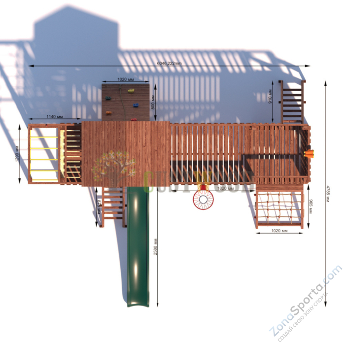 Детская деревянная игровая площадка для улицы дачи CustWood Active 12