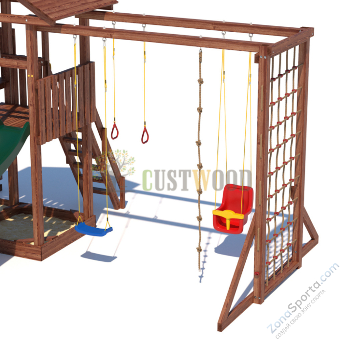 Детская деревянная игровая площадка для улицы дачи CustWood Active 4