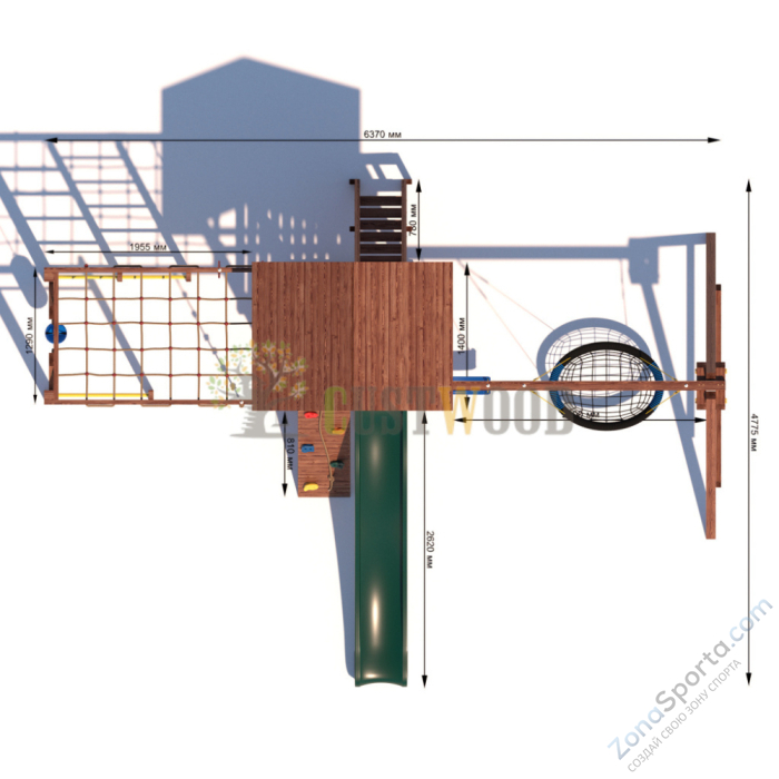 Детская деревянная игровая площадка для улицы дачи CustWood Active 5