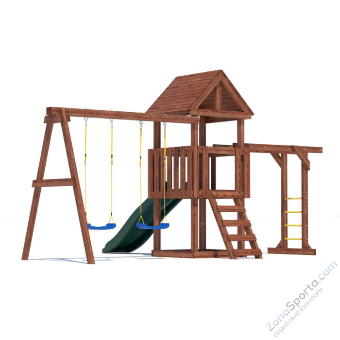 Детская площадка CustWood Junior Color JC3 с деревянной крышей