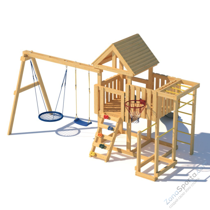 Детская площадка CustWood Junior J9 с деревянной крышей