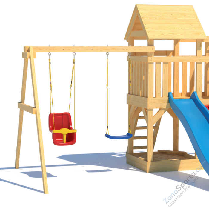 Детская площадка CustWood Scout S5 с деревянной крышей 