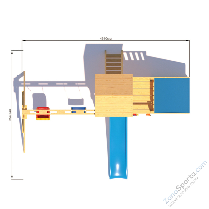 Детская площадка CustWood Scout S7 с деревянной крышей