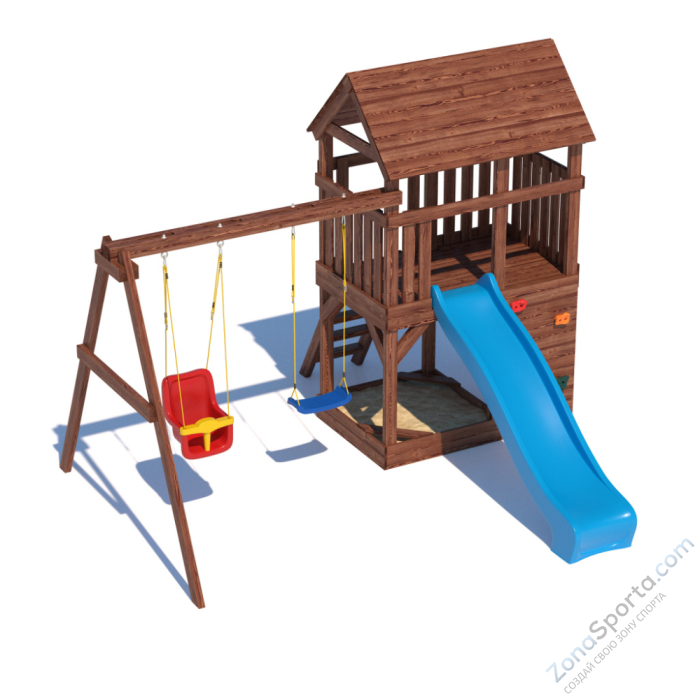 Детская площадка CustWood Scout SC3+ с деревянной крышей 