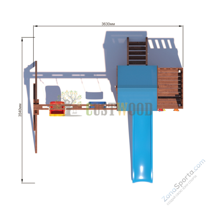 Детская деревянная игровая площадка для улицы дачи CustWood Scout SC3