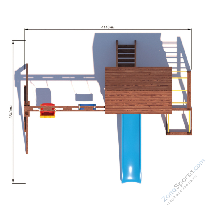 Детская площадка CustWood Scout SC5+ с большой деревянной крышей