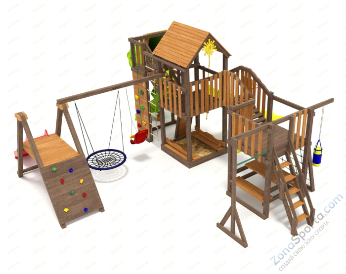 Детская площадка IgraGrad Панда Фани Мостик 2 с трубой 2,1м