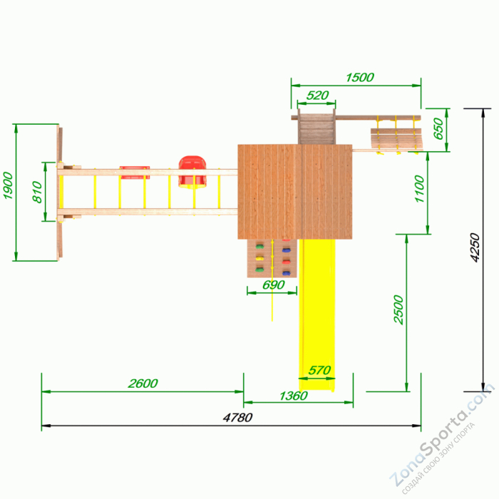 Детская площадка Пикник Оптимус Д с рукоходом