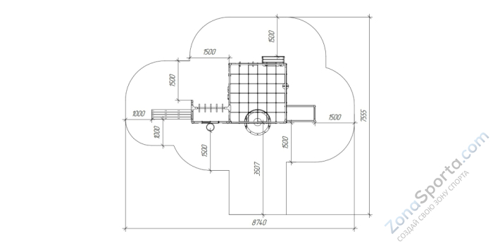 Детская площадка Савушка Куб-2 (Махагон) с подушками и коконом