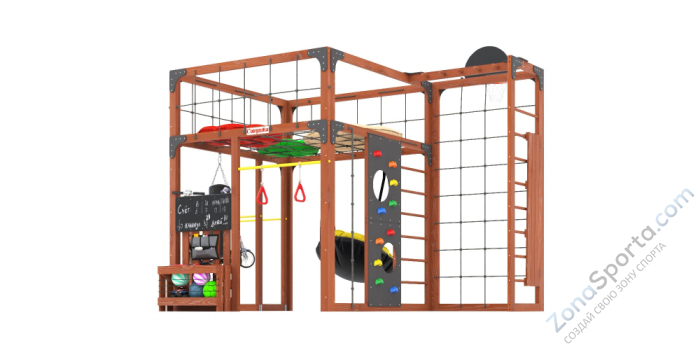 Детская площадка Савушка Куб-2 (Махагон) с подушками