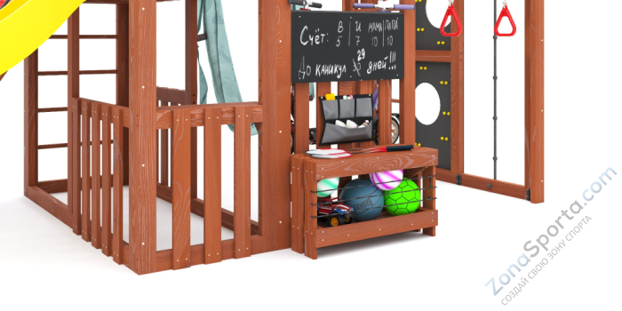 Детская площадка Савушка Куб-3 (Махагон) с гамаком для йоги