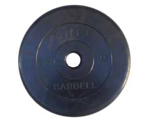 Диск обрезиненный BARBELL ATLET 15 кг / диаметр 51 мм