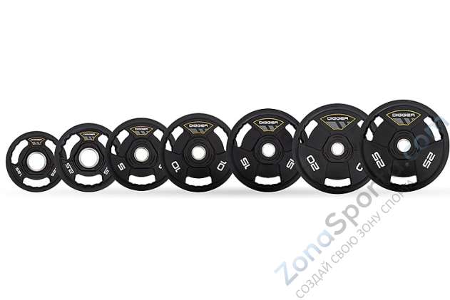 Диск олимпийский полиуретановый Hasttings HD51C3A-5 3-х хватовый 5 кг 