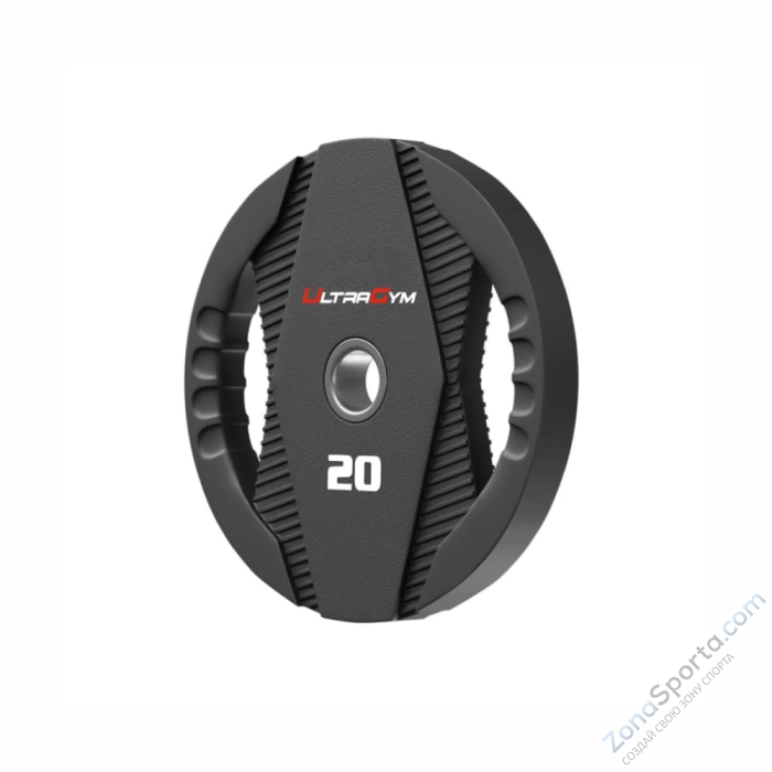 Диск полиуретановый с двумя хватами UltraGym UG2030С 15 кг 
