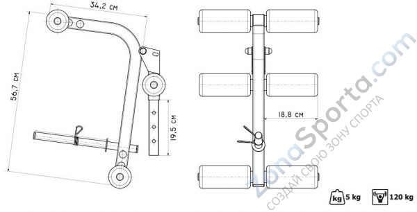 Дополнительная опция сгибание-разгибание ног Marbo Sport MS-A102