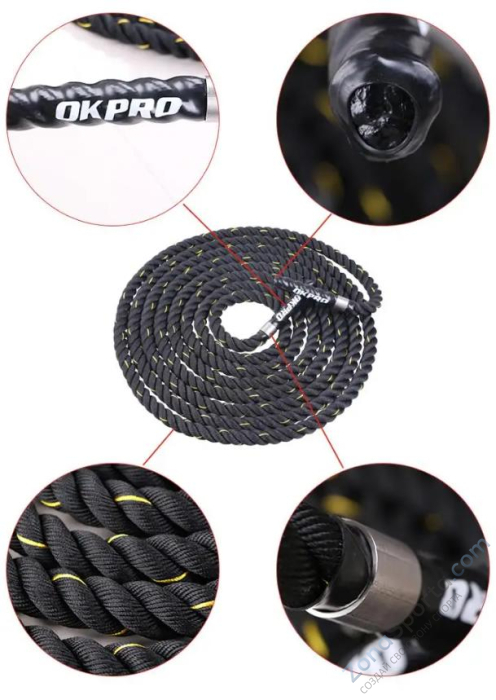 Канат тренировочный 15 м толщина 38 мм телиреновый OKPRO OK1951-15