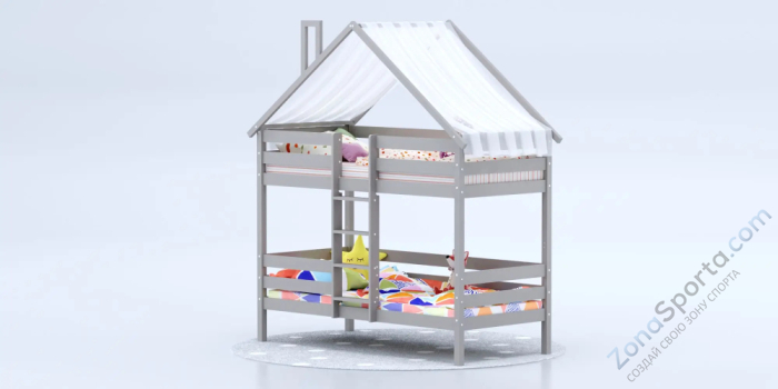 Кровать-домик Савушка-06 двухъярусная 90х180 Cappuccino (капучино)