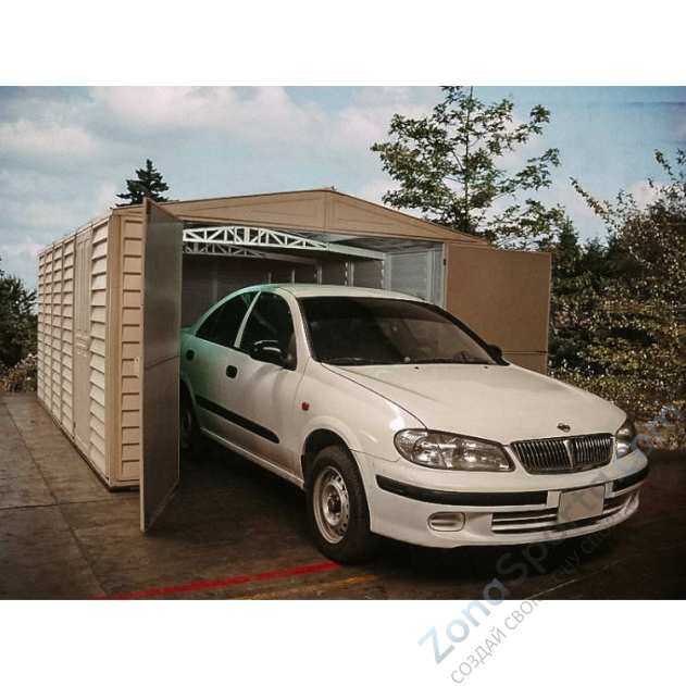 Пластиковый гараж с окном Interplast