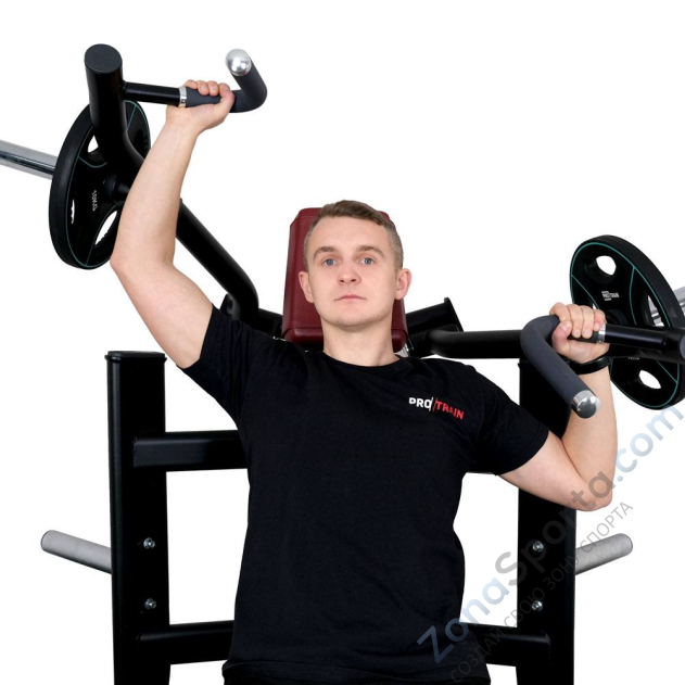 Плечевой жим сидя на свободных весах Protrain T8-605