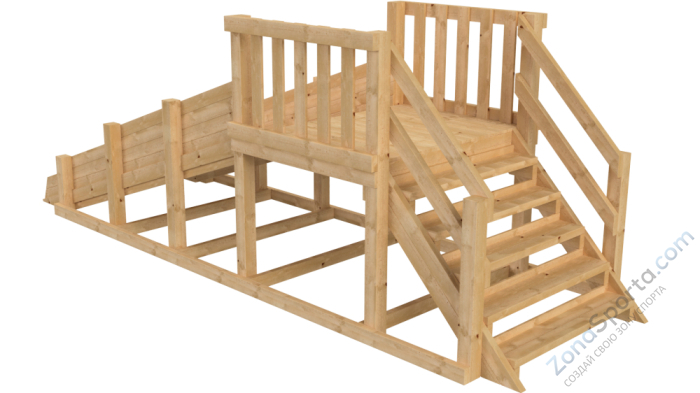 Зимняя деревянная заливная горка Ледянка (без окраски)