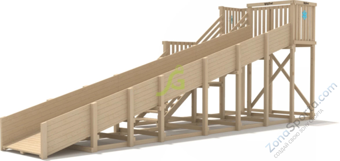 Зимняя горка IgraGrad Snow Fox скат 8 м без окраски